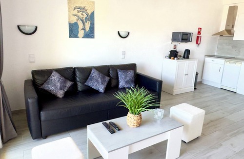 Patio Apartment | Les 3 Dauphins apartment with pool and sea view
