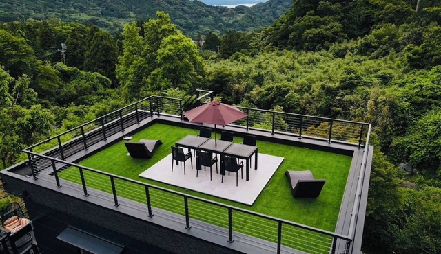 Itoshima at the foot of the sky! Rooftop panoramic miraculous view, outdoor hot spring, sauna with spectacular view, BBQ, 16 people or more, 6 parking spaces, pets in 糸島市二丈吉井