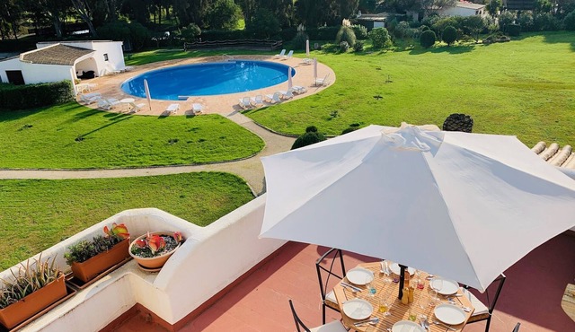 Large Luxury Family Apartment with poolside private terraces, WiFi, AC.
