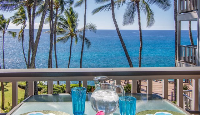 Poipu Palms 202.Oceanfront, Palm Trees and the Beautiful Blue Pacific Ocean! in Poipu